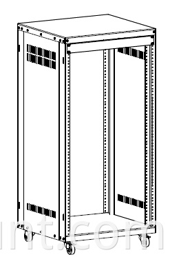 AV rack 21u 32u 37u line drawing